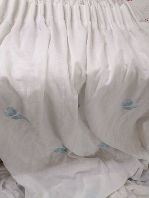 Handmade cotton curtain new, 1.7 x 2.8 m, lined, opaque