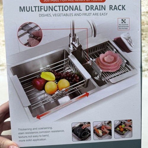 Expandable multifunctional over-the-sink drain rack new