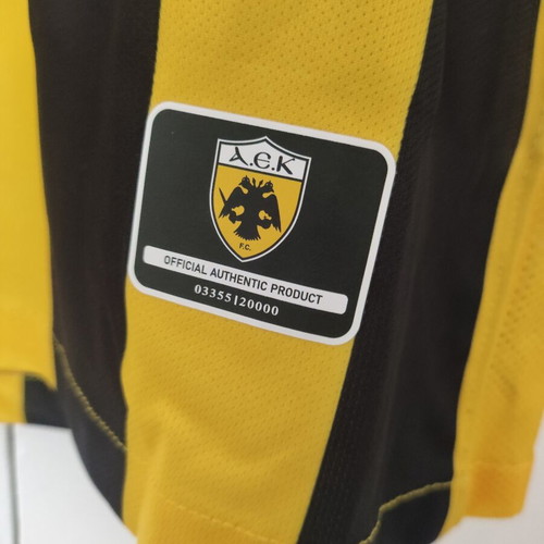 AEK 2025-26 football jersey with PINEDA name, large, replica