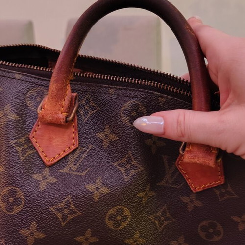 Louis Vuitton Speedy 30 handbag used, brown, zipper replaced, slight discoloration