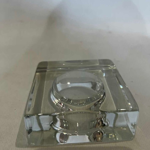 Glass candle holders set of 2 used, 2.5x7.5 cm