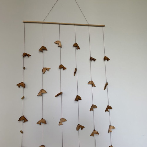Mobile with 30 Wooden Dolphins New Wall Decoration