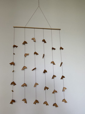 Mobile with 30 Wooden Dolphins New Wall Decoration