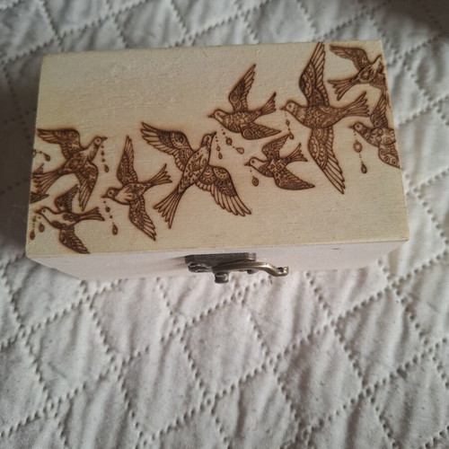 Wooden box with laser design