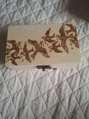 Wooden box with laser design