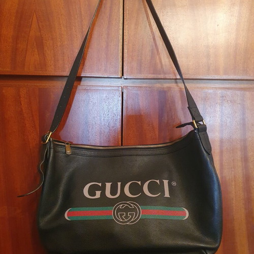 Gucci bag print half moon hobo like new, black shoulder