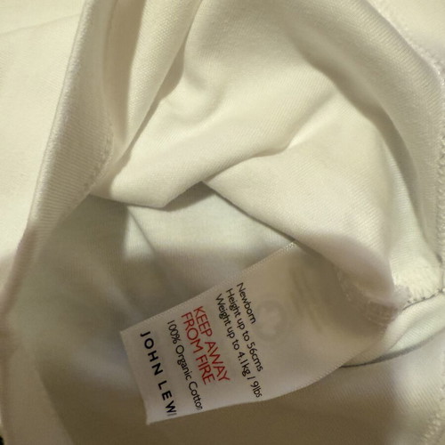 5 white short-sleeve bodysuits, 100% organic cotton