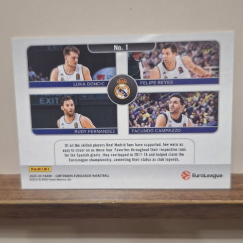 Real Madrid Team Quads Sparkle Panini Contenders EuroLeague card like new