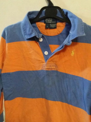 Polo Ralph Lauren μακρυμάνικο μεταχειρισμένο για αγόρι 5 ετών πορτοκαλί ριγέ
