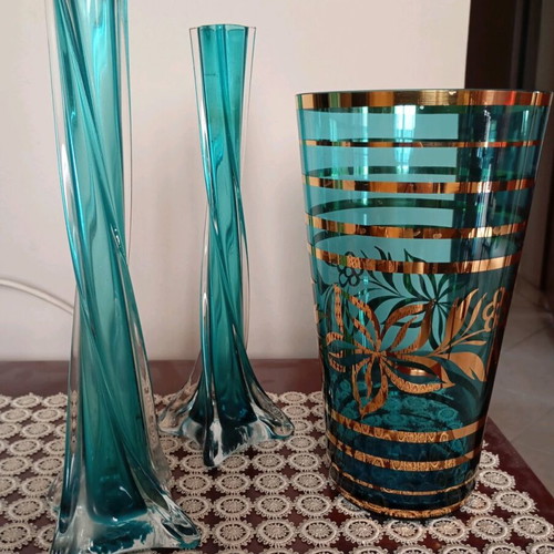 Set vase and candle holders new