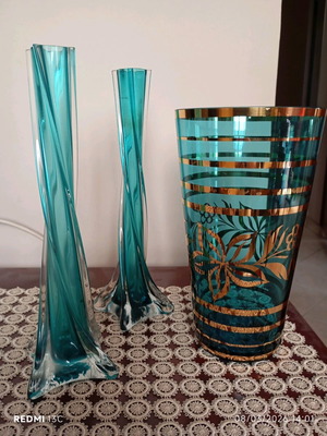 Set vase and candle holders new