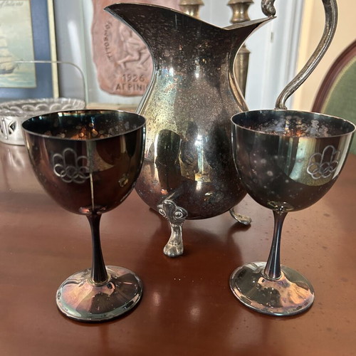 Vintage tea set used, Olympic collection, silver plated
