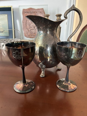 Vintage tea set used, Olympic collection, silver plated