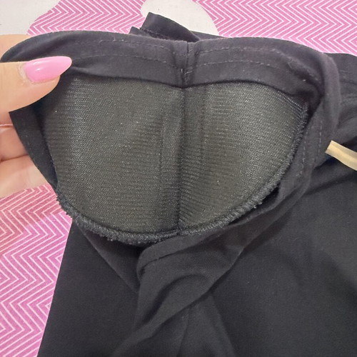 Black long blouse used, mini dress style with shoulder pads