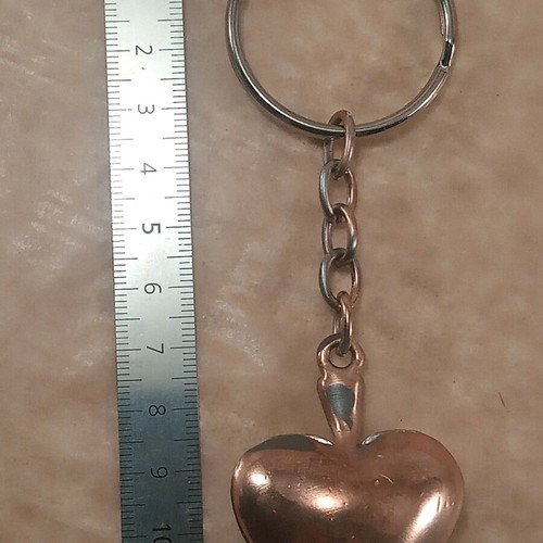 Heart keychain vintage used with sparkling stones