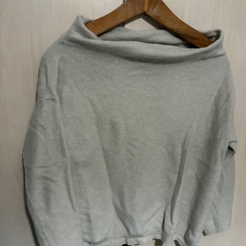 Pullover with unique smile neckline like new, beige