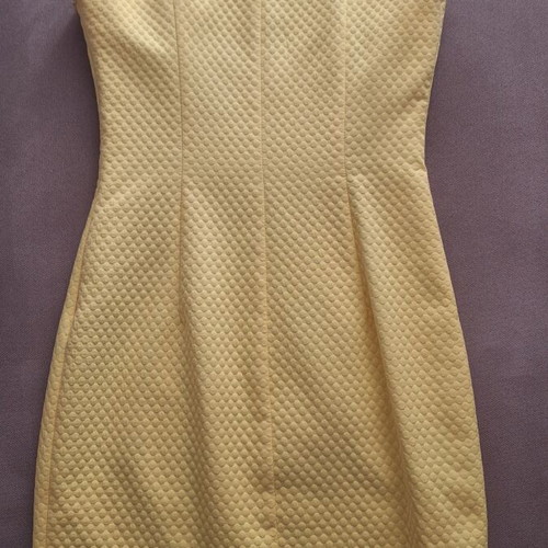 Toi&Moi mini dress with embossed pattern, size S, yellow