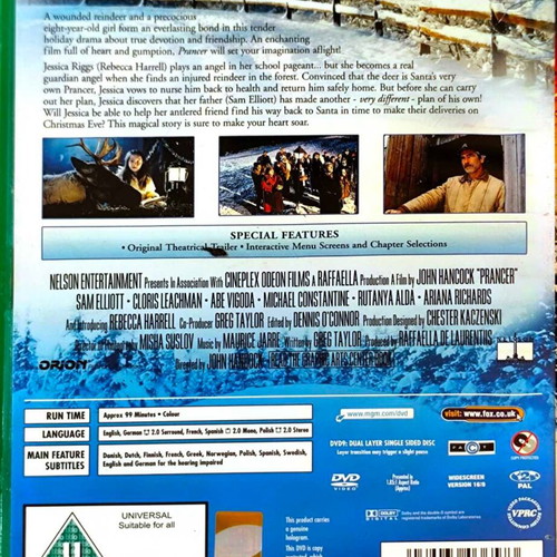 Prancer DVD family drama movie with Sam Elliott