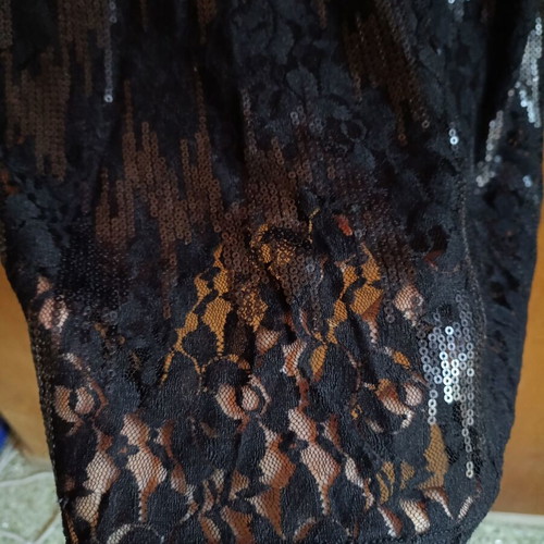 Intimissimi black mini dress with lace and sequins, like new, Small