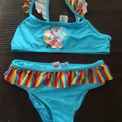 Girls' swimsuit like new, size 122-128 cm, blue