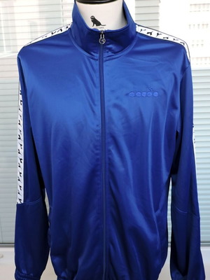Diadora Mens Full Zipped Track Jacket Blue XL Like New