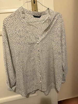 Zara polka dot shirt, black and white, XS
