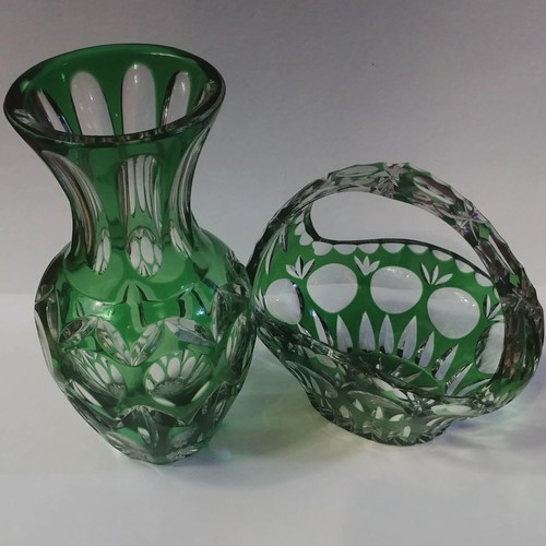 Nachtmann vase “Bamberg”, colored Germany lead crystal.