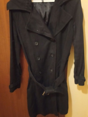 Black trench coat like new with belt Artisti Italiani size M