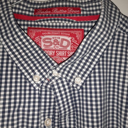 Superdry shirt checked blue white used, XXL