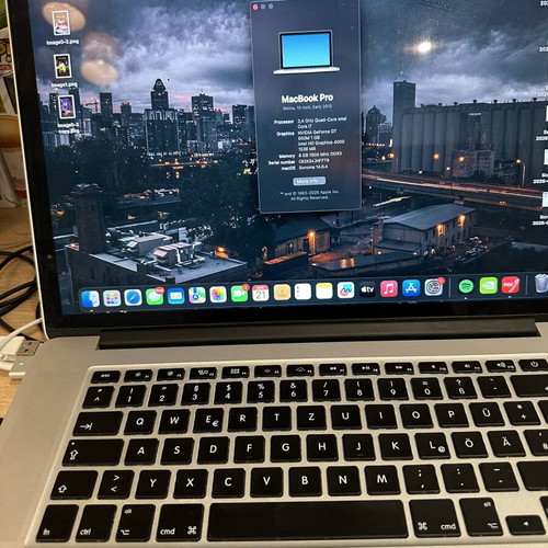 MacBook Pro 2013 15-inch laptop with charger