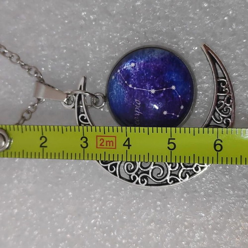 Scorpio Zodiac Pendant with Crescent Moon, like new