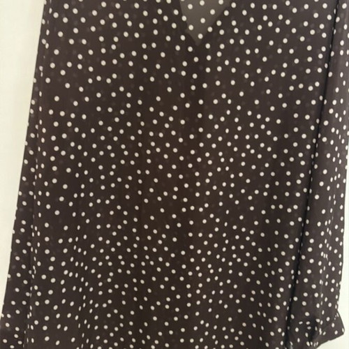 Brown polka dot semi-transparent shirt like new, one size