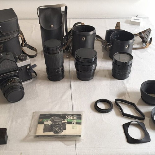 Kiev 60 camera set like new with 4 lenses and accessories