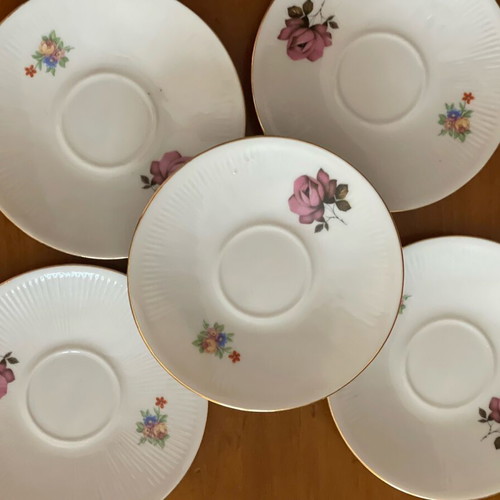 Antique dessert plates, fine German porcelain, like new, set of 5