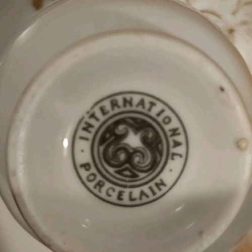 Collectible old coffee cup used from Japan with saucer