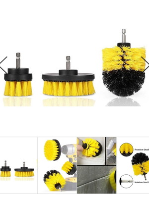 Cleaning brushes used, set of 3 for drill screwdriver