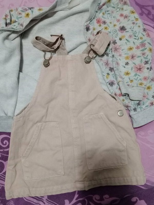Zara baby overalls and sweatshirt jacket set like new