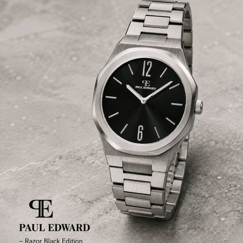 Paul Edward Razor Black Edition men's watch, Italian design