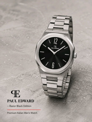 Paul Edward Razor Black Edition men's watch, Italian design