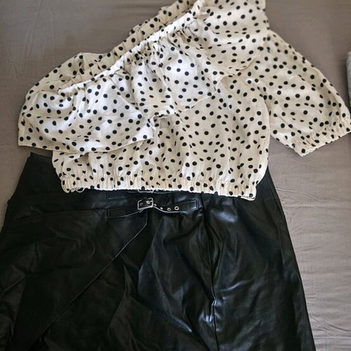 Polka Dot Top and Mini Skirt Zara Like New