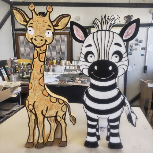 Jungle theme figures set custom made, lion, elephant, zebra, tiger, giraffe, monkey