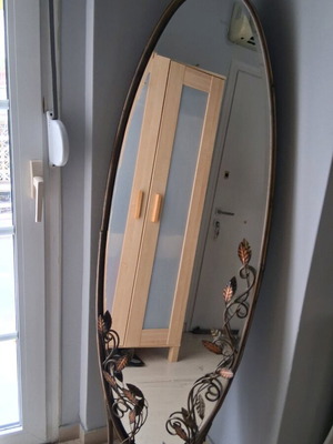 Vintage mirror like new with base and chain 0.50x1.70 m
