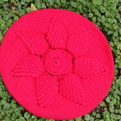 Handmade pillows pair, pure virgin wool, 38 cm diameter