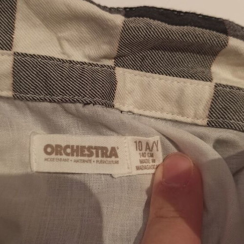 Orchestra checked dress for girls new, size 10 years, black and white