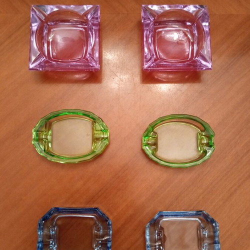 Vintage Art Deco glass individual ashtrays set of 6