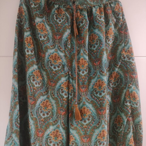 Boho set kimono and palazzo pants new, multicolor green