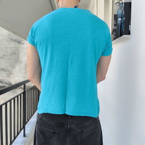 H&M men's T-shirt medium turquoise like new, cotton