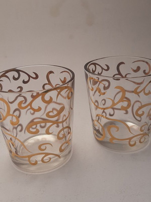 Villeroy & Boch vintage μικρά ποτήρια σειράς Ivoire με χρυσό σχέδιο σαν καινούργια, 2 τεμ.