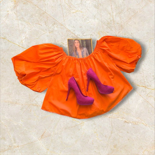 Zini full summer blouse XL orange like new