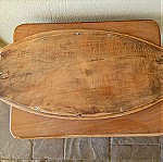  Δίσκος σερβιρίσματος ξύλινος ζωγραφιστός, προπολεμικός. Διαστάσεις 50x24 εκατοστά